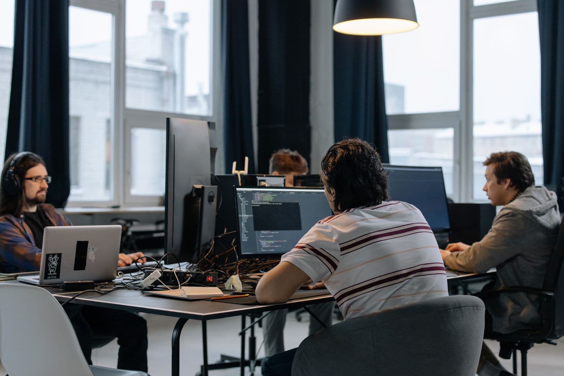 Software team at work in an office