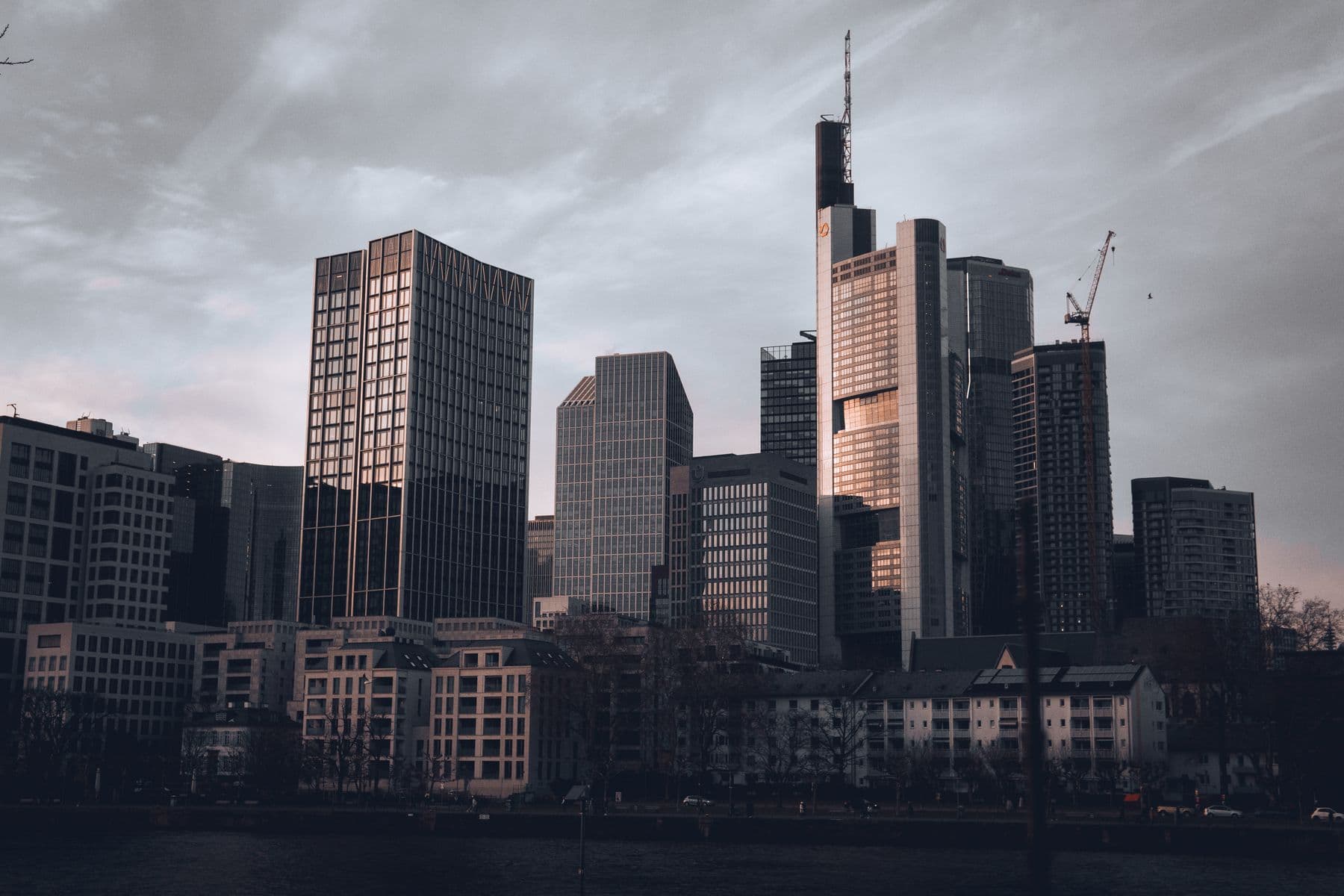 Frankfurt skyline at dusk