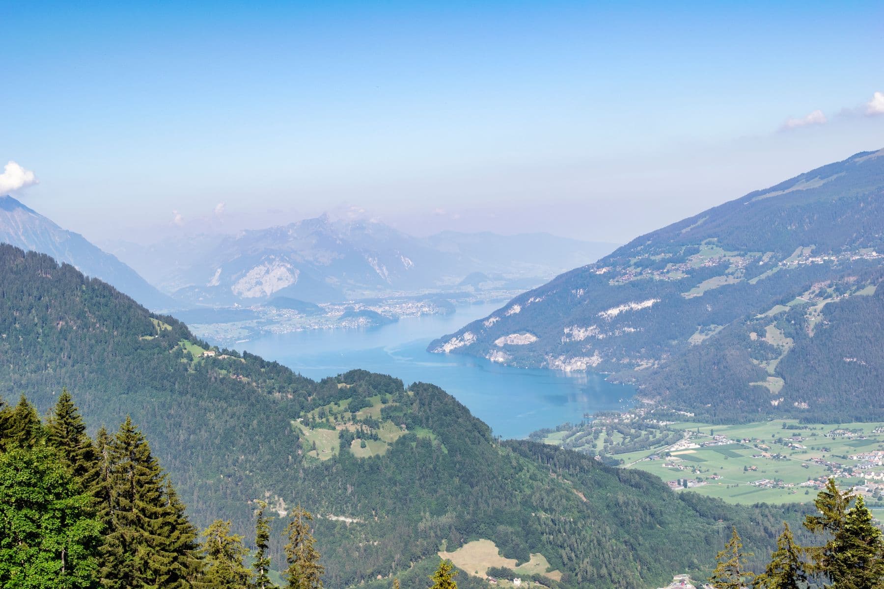 Lake Thun seen from the Swiss Alps