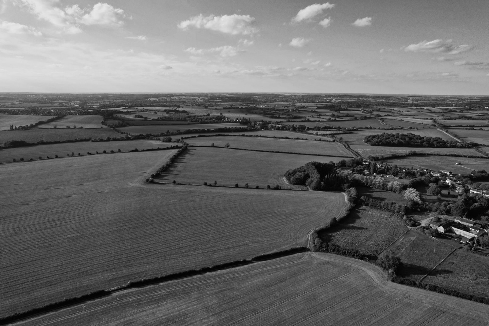 Landscape with fields from above