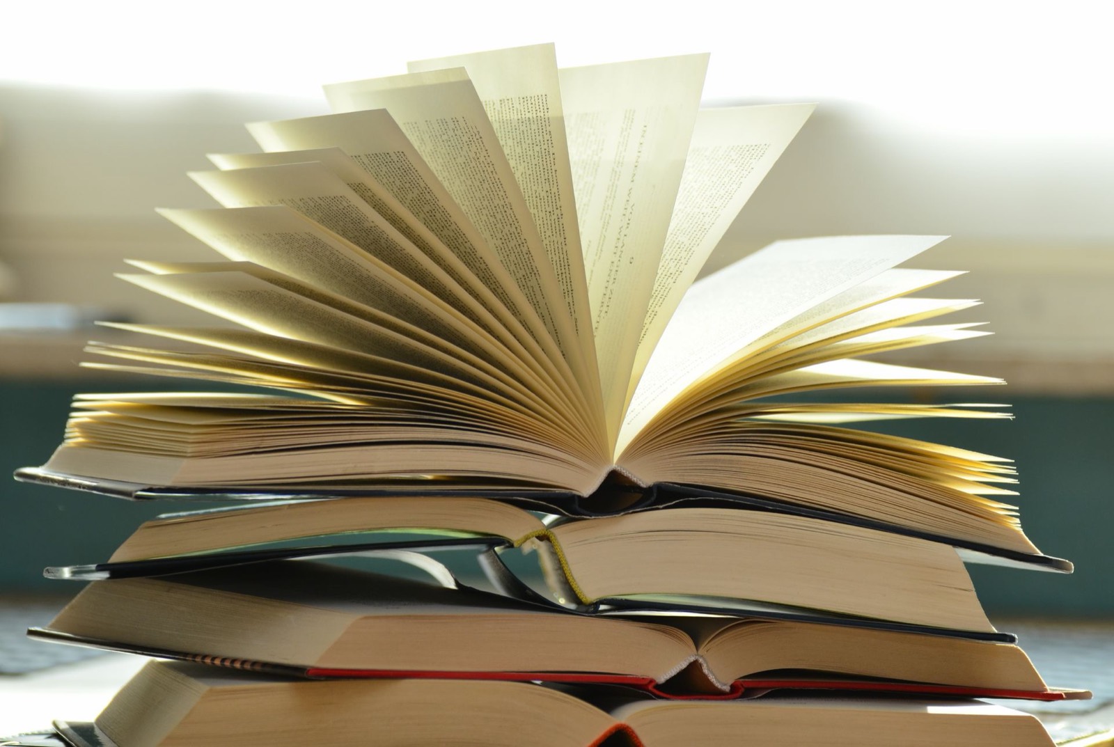 Open book with fanned pages